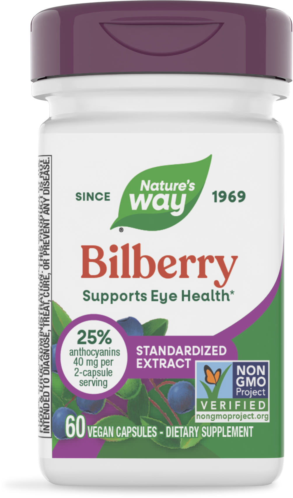 Чорниця, преміум екстракт, Nature's Way Bilberry Premium Extract, 60 вегетаріанських капсул