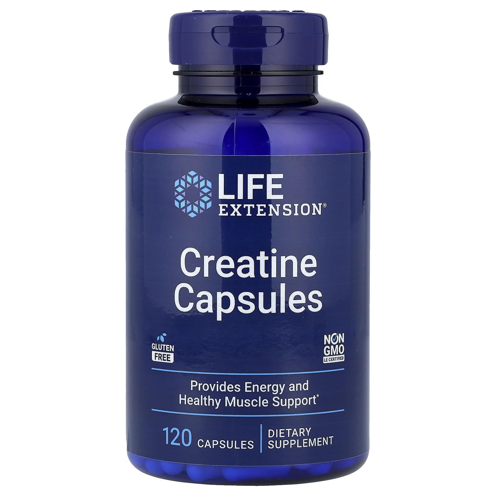 Креатин, Life Extension Creatine Capsules, 1000 мг, 120 вегетаріанських капсул
