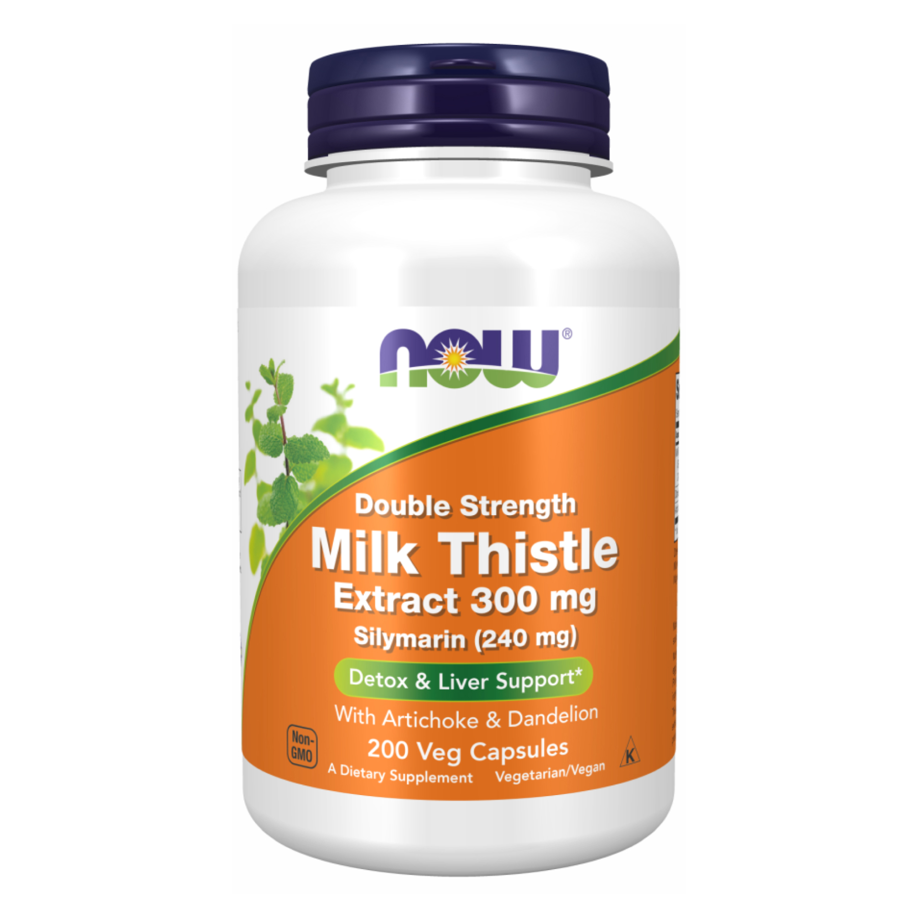 Розторопша, екстракт силімарину, Now Foods Milk Thistle Extract Double Strength, 300 мг, 200 вегетаріанських капсул