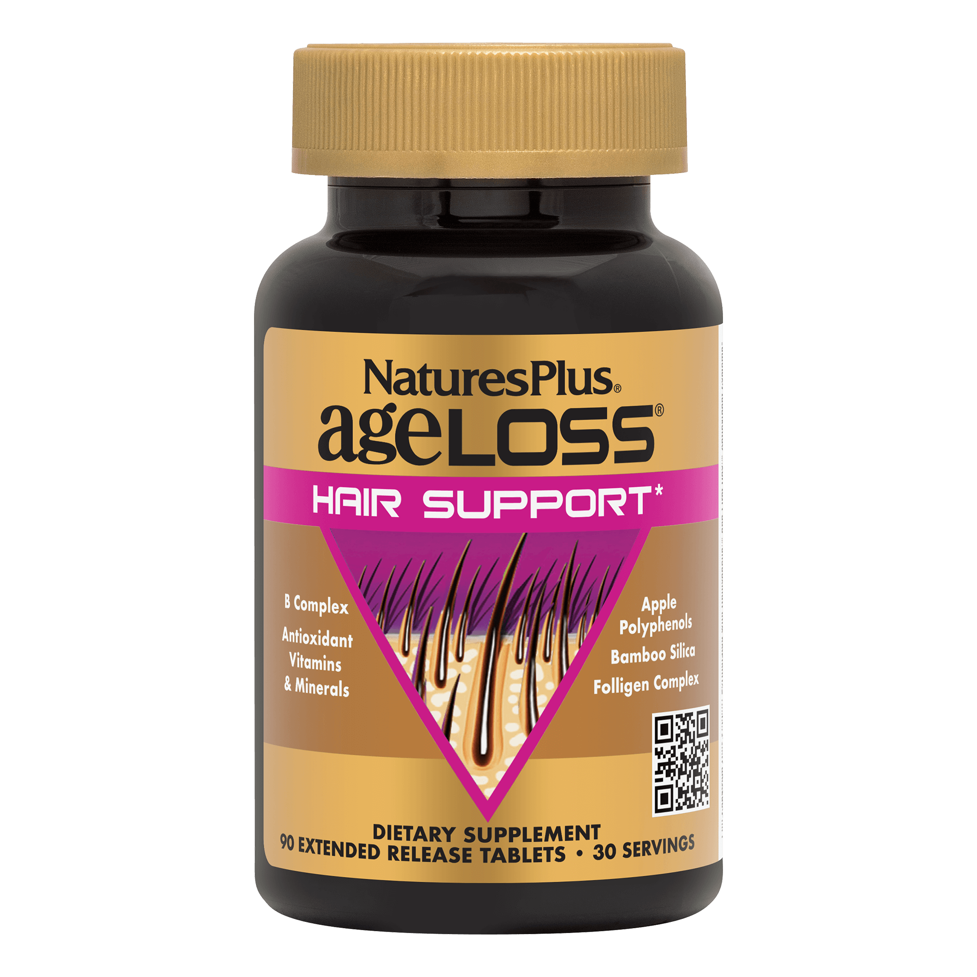 Комплекс для волосся, Natures Plus AgeLoss Hair Support, 90 таблеток