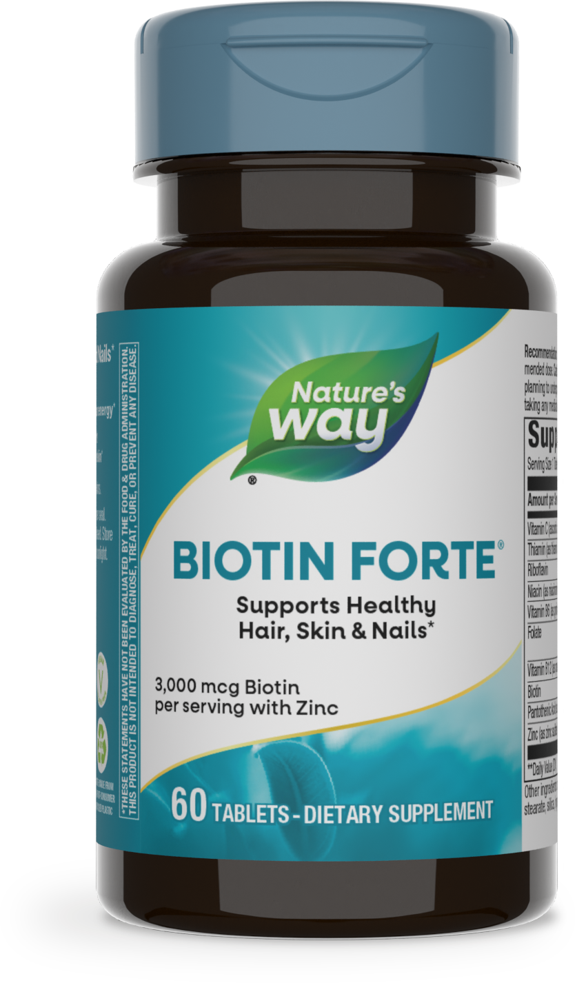 Біотин з цинком, Nature's Way Biotin Forte with Zinc, 3 мг, 60 таблеток