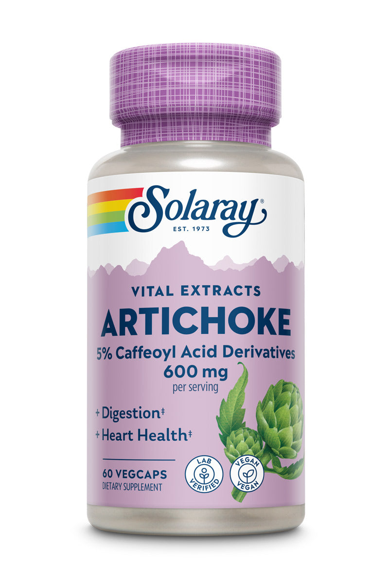 Екстракт листя артишоку, Solaray Artichoke Leaf Extract, 600 мг, 60 вегетаріанських капсул