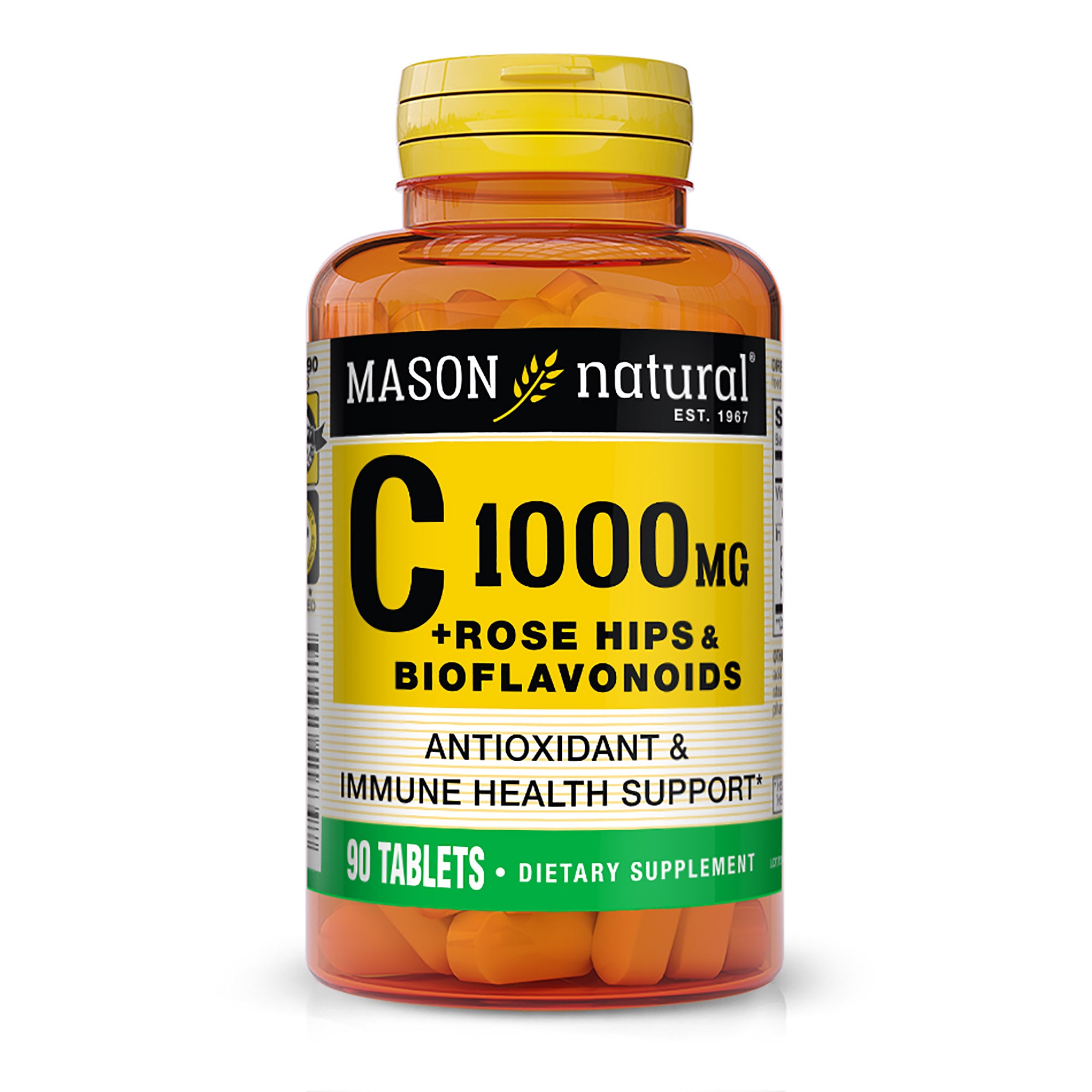 Вітамін C з шипшиною та біофлавоноїдами, Mason Natural Vitamin C, 1000 мг, 90 таблеток