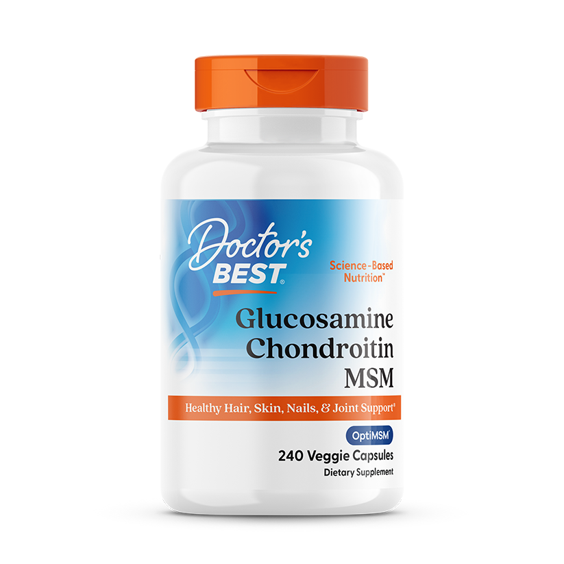 Глюкозамін, хондроїтин та МСМ, Doctor's Best Glucosamine Chondroitin MSM with OptiMSM, 240 вегетаріанських капсул