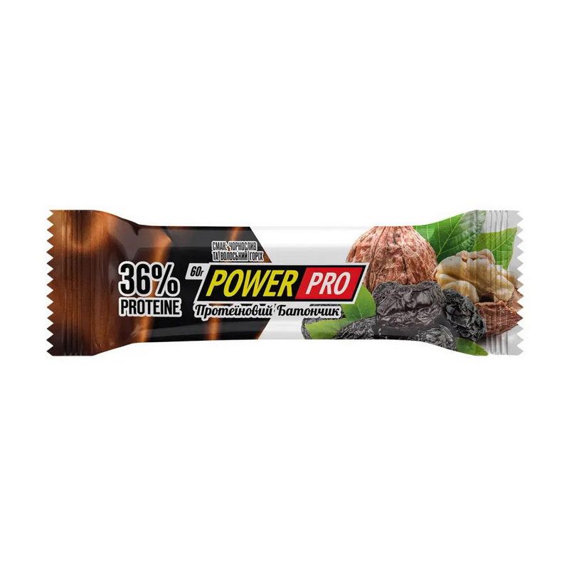 Протеїновий батончик, Power Pro 36%, 60 г (Чорнослив та волоський горіх)