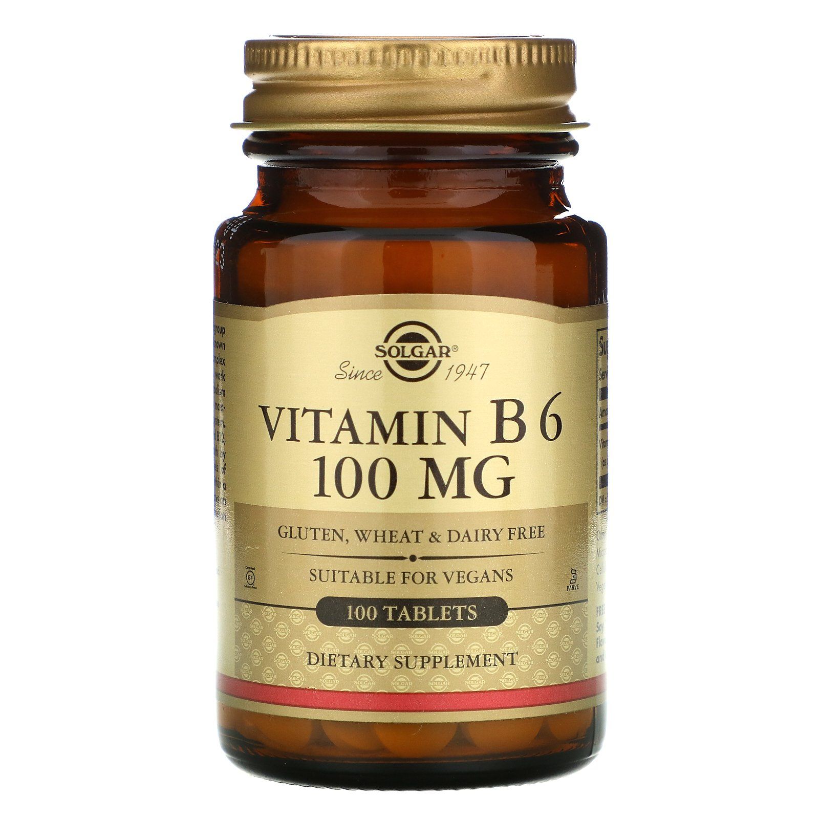 Вітамін B6, Solgar Vitamin B6, 100 мг, 100 таблеток