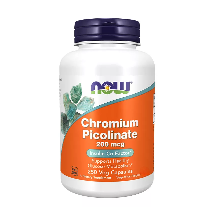 Хром піколінат, Now Foods Chromium Picolinate, 200 мкг, 250 вегетаріанських капсул