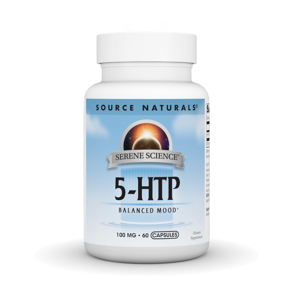 5-HTP (Гідрокситриптофан), 100мг, Serene Science, Source Naturals, 60 капсул