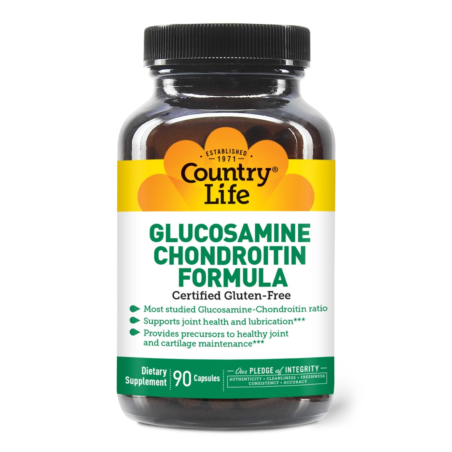 Глюкозамін і хондроїтин, Country Life Glucosamine/Chondroitin Formula, 90 капсул