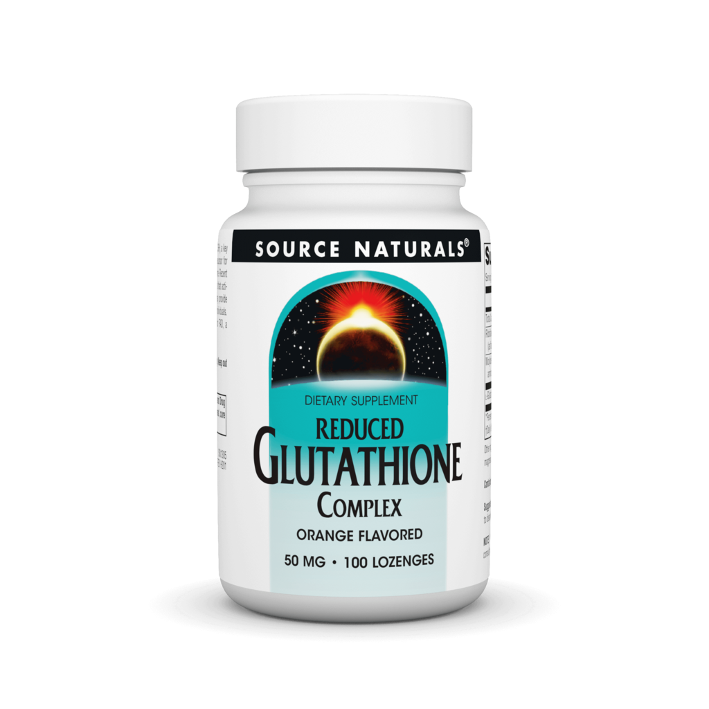 Глутатіон для антиоксидантного захисту, Source Naturals Glutathione Complex Reduced, 50 мг, 100 таблеток (Апельсин)