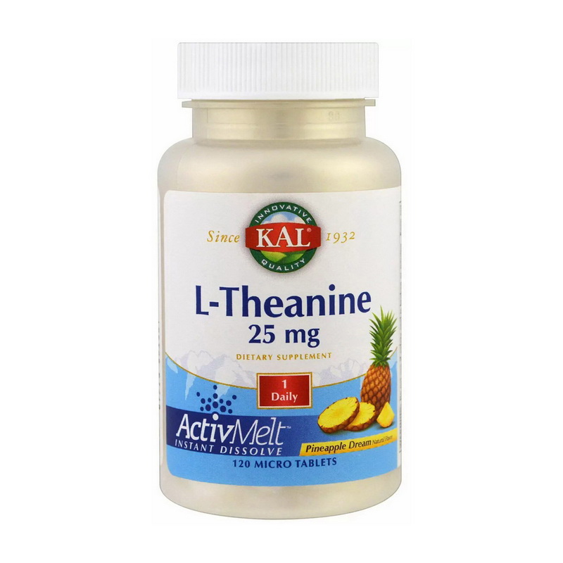 KAL L-Theanine 25 mg (120 micro tabs, pineapple dream)