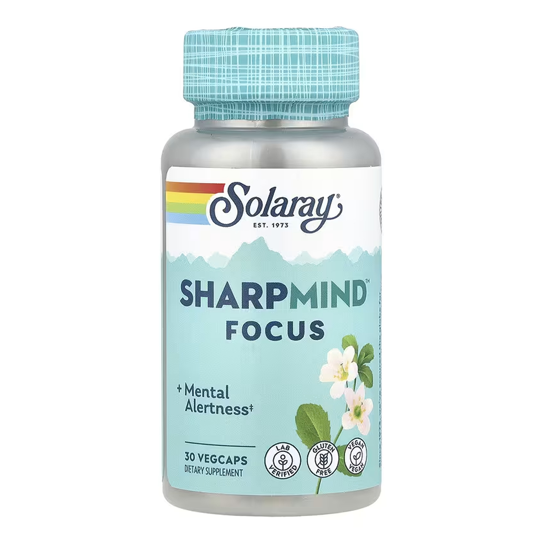 Ноотропи для фокусу, Solaray SharpMind Nootropics Focus, 30 вегетаріанських капсул