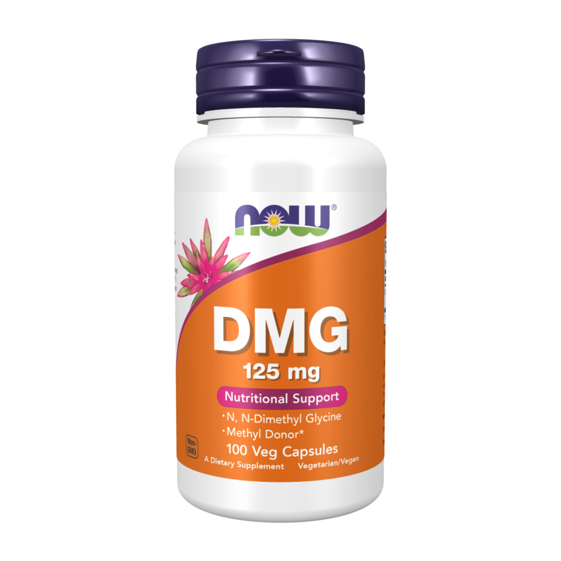 Диметилгліцин (DMG), Now Foods DMG, 125 мг, 100 вегетаріанських капсул
