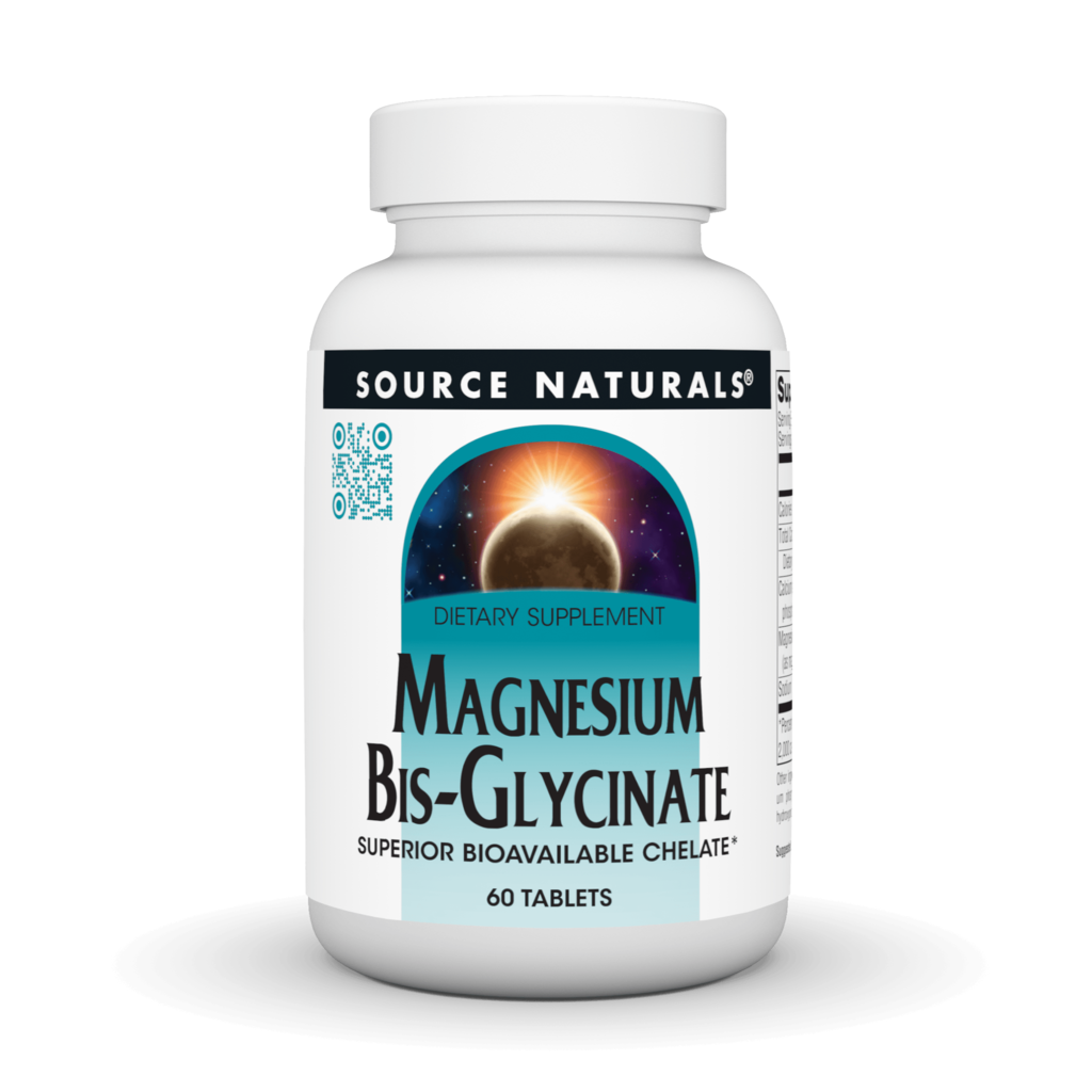 Магній бісгліцинат, Source Naturals Magnesium Bis-Glycinate, 60 таблеток
