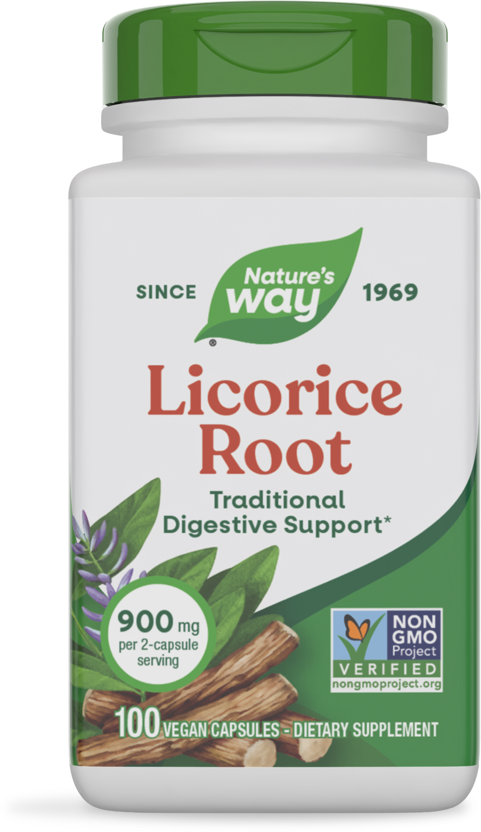 Корінь солодки, Nature's Way Licorice Root, 450 мг, 100 вегетаріанських капсул
