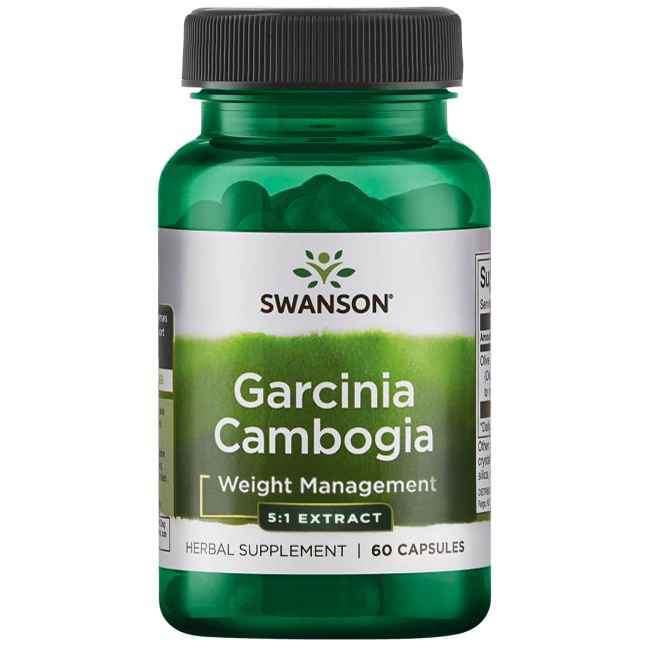 Гарцинія камбоджійська екстракт, Swanson Garcinia Cambogia 5:1 Extract, 80 мг, 60 капсул