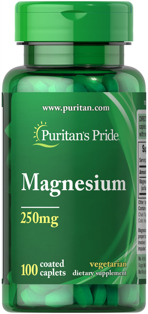 Магній, Puritan's Pride Magnesium, 250 мг, 100 капсул