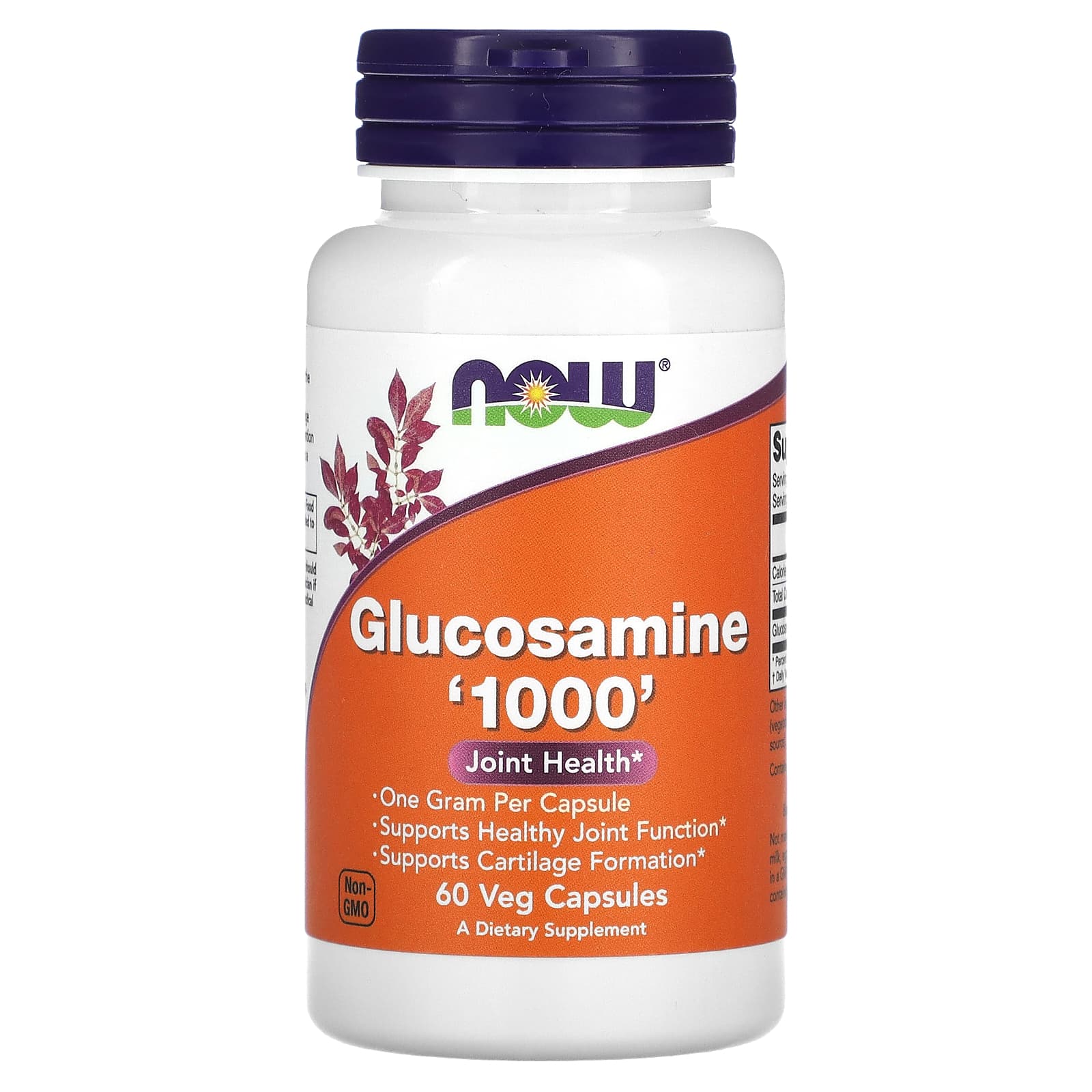 Глюкозамін, Now Foods Glucosamine, 1000 мг, 60 вегетаріанських капсул