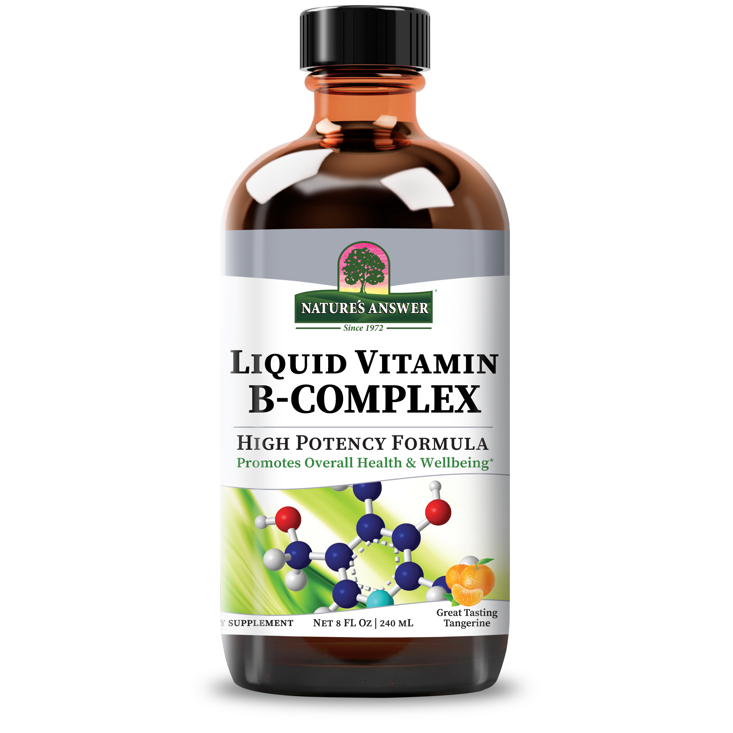 Рідкий комплекс вітамінів групи B, Nature's Answer Liquid Vitamin B-Complex, 240 мл (Мандарин)
