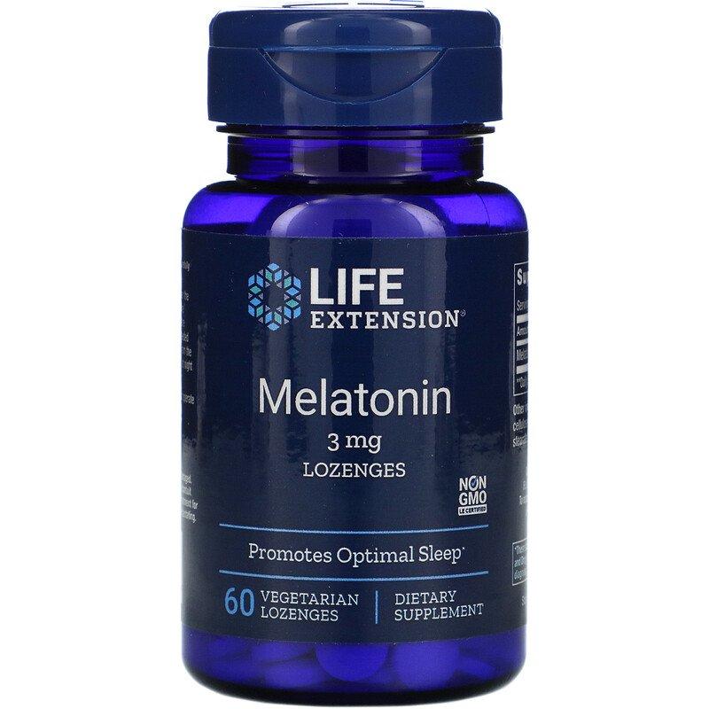 Мелатонін, Life Extension Melatonin, 3 мг, 60 пастилок