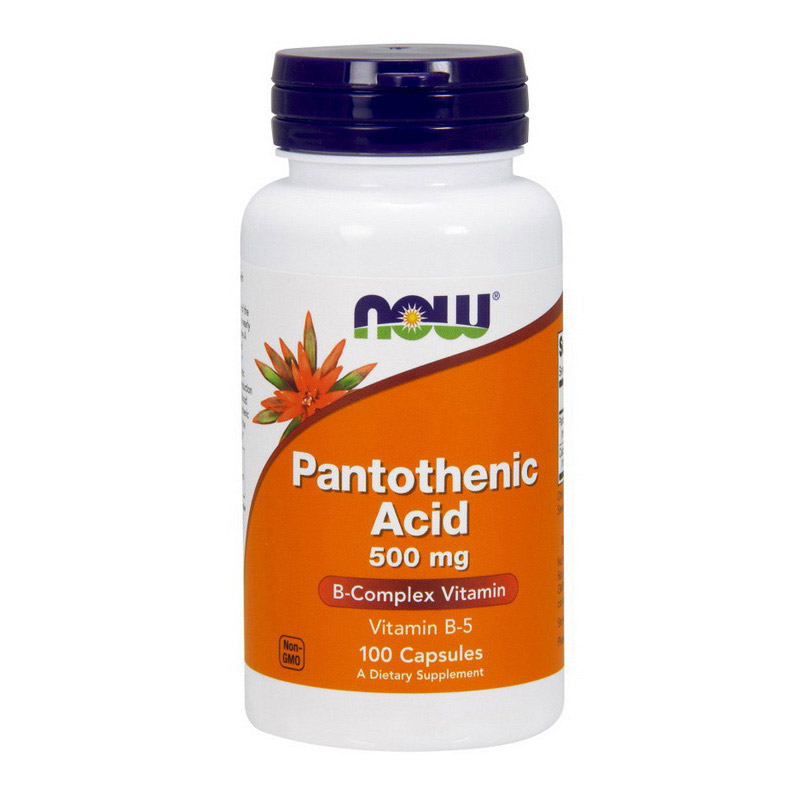 Пантотенова кислота (вітамін B5), Now Foods Pantothenic Acid 500 mg, 100 капсул