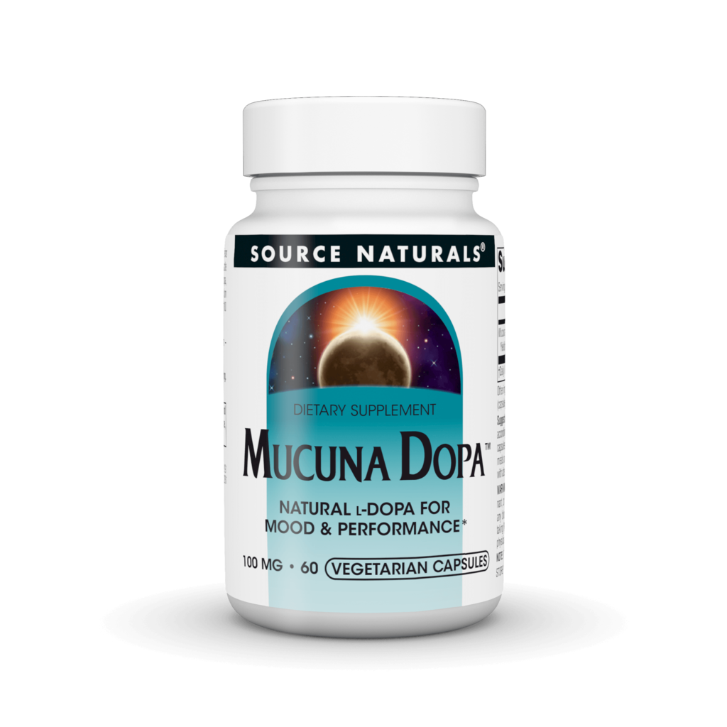 Мукуна пекуча, Source Naturals Mucuna Dopa, 100 мг, 60 вегетаріанських капсул