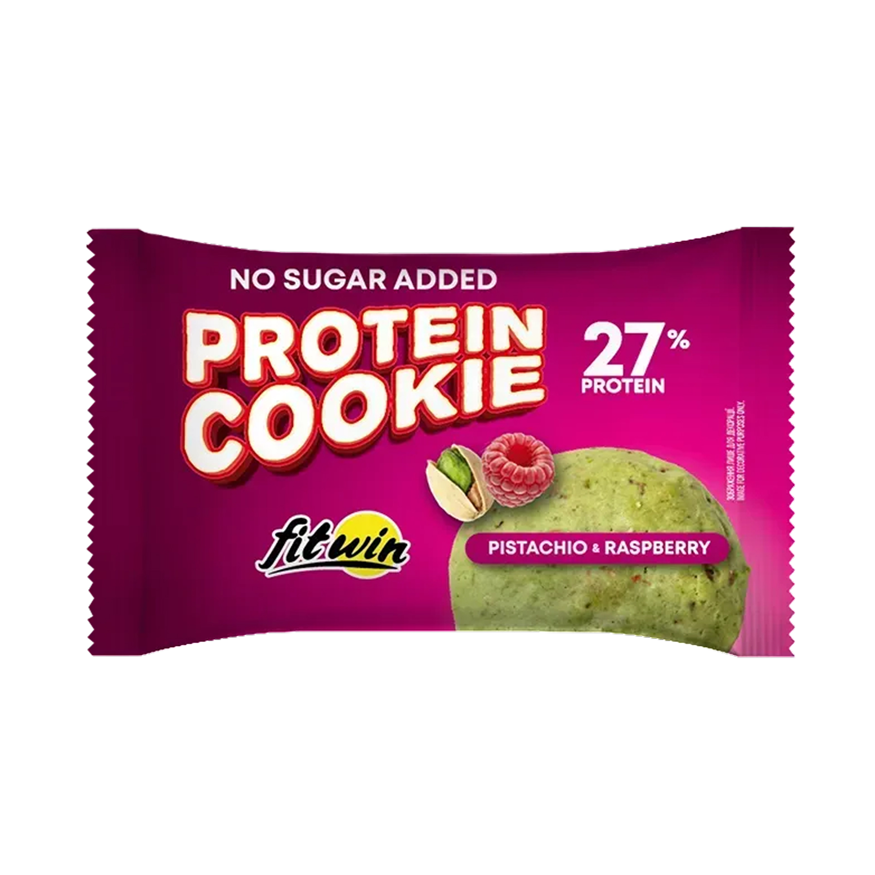 Протеїнове печиво, FitWin Protein Cookie 27%  10 шт. по 40 г. (Фісташка, Малина)