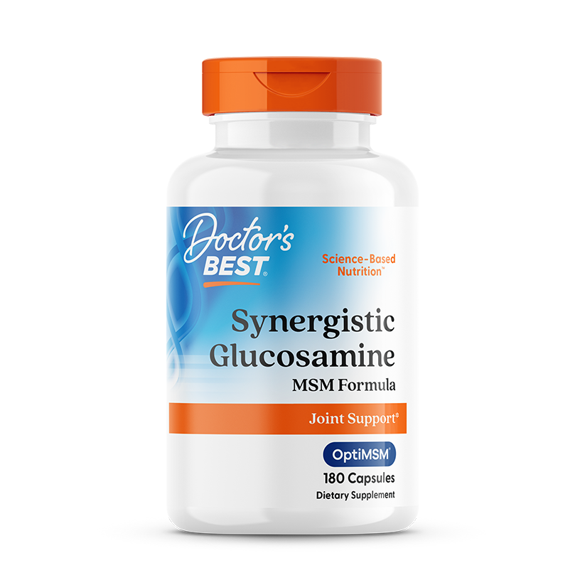 Глюкозамін та МСМ, Doctor's Best Synergistic Glucosamine MSM Formula, 180 капсул