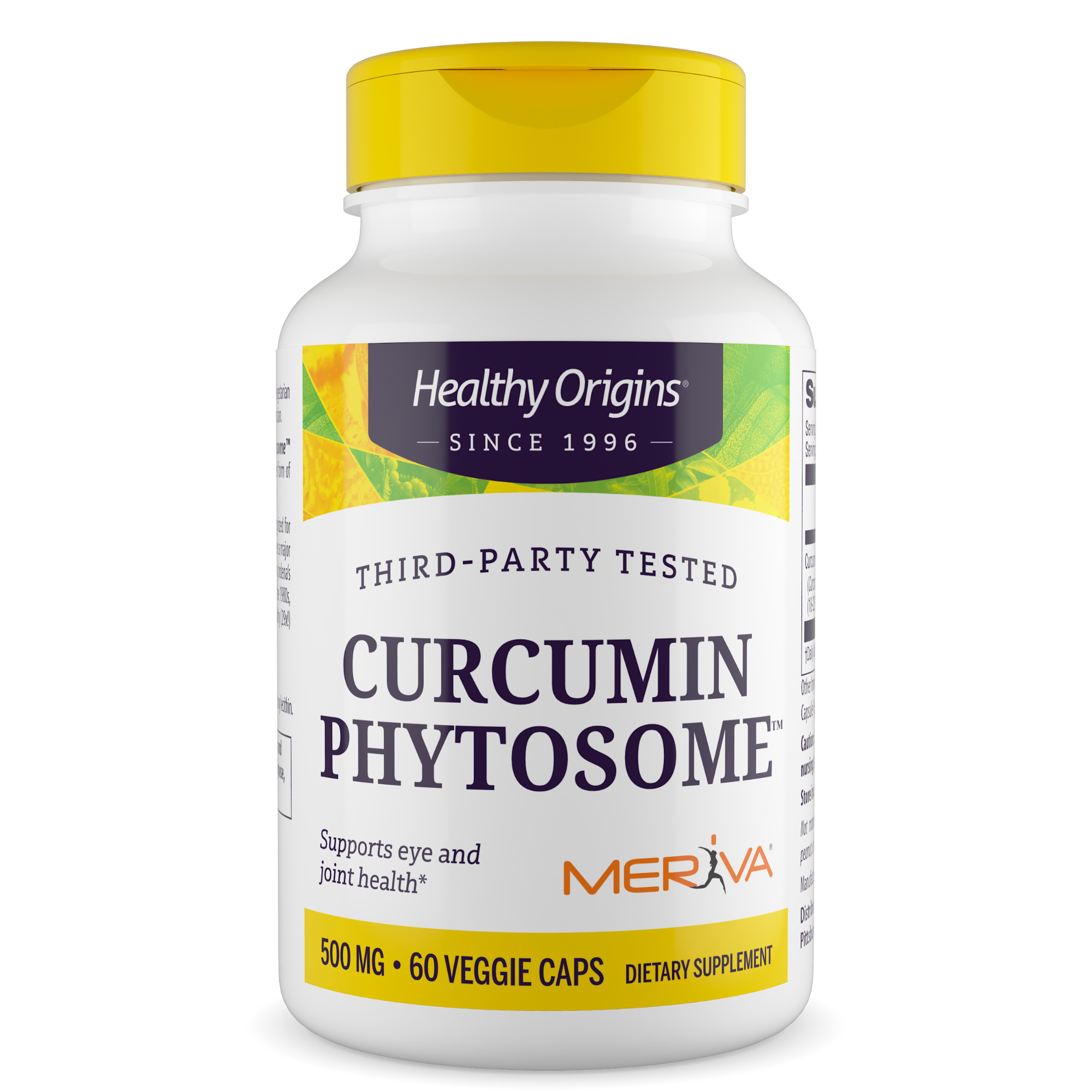Куркумін фітосомний, Healthy Origins Curcumin Phytosome Featuring Meriva SF, 500 мг, 60 вегетаріанських капсул