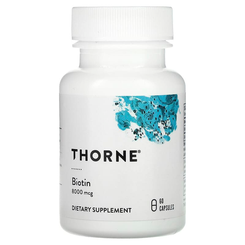 Біотин, Thorne Research Biotin-8, 8000 мкг, 60 вегетаріанських капсул