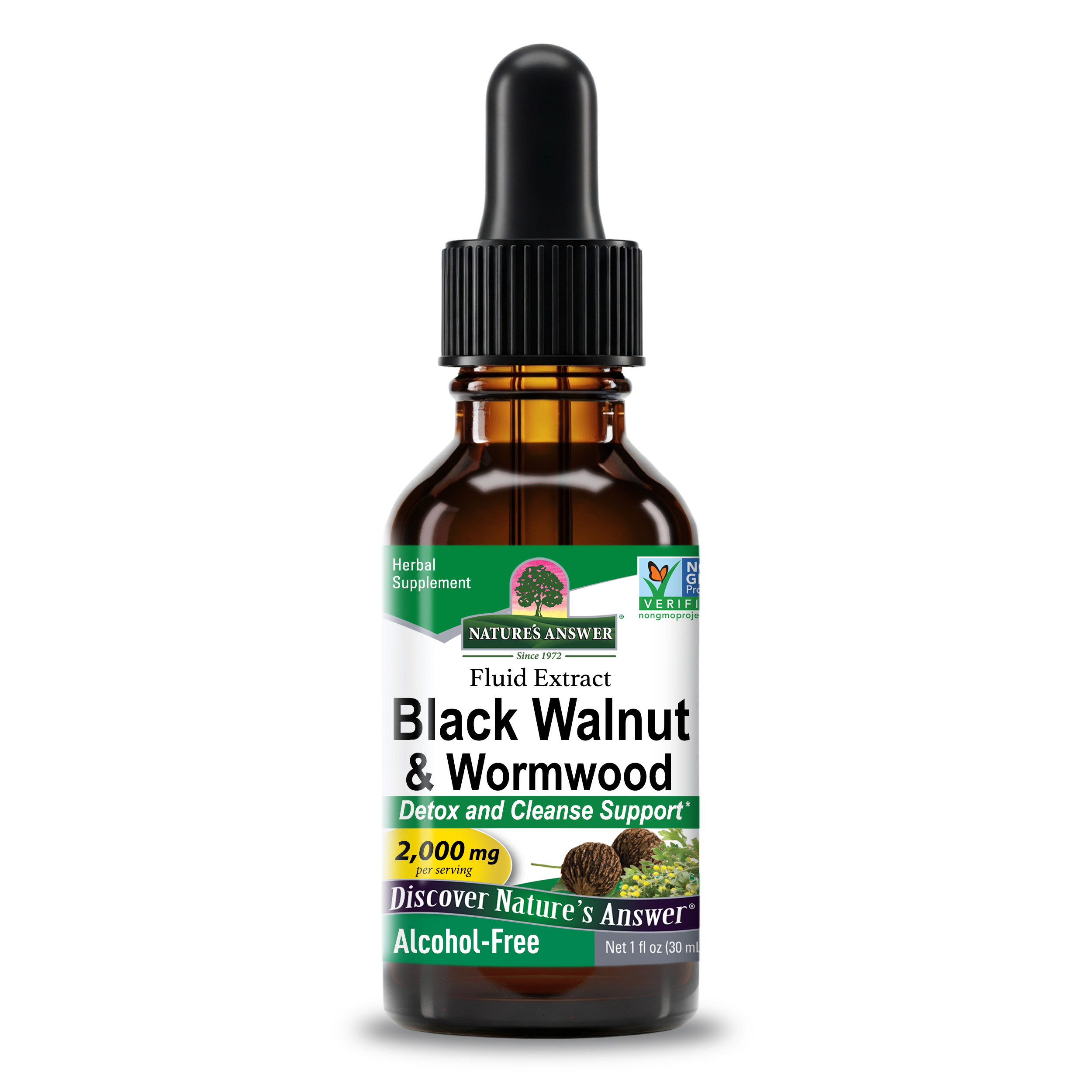 Екстракт чорного горіха та полину, Nature's Answer Black Walnut&Wormwood, 2000 мг, 30 мл