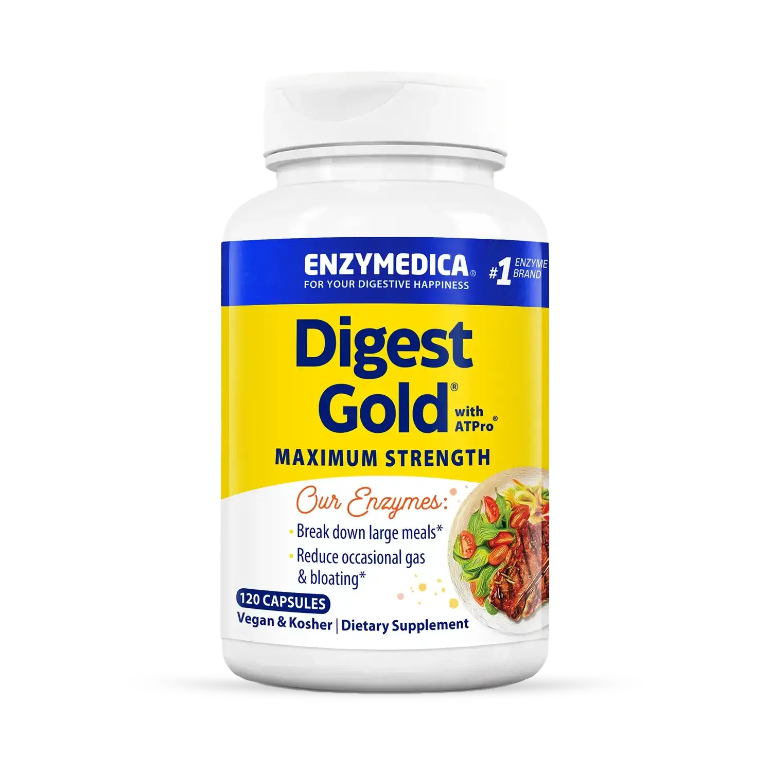 Ферменти для травлення, Digest Gold with ATPro, Enzymedica, 120 капсул