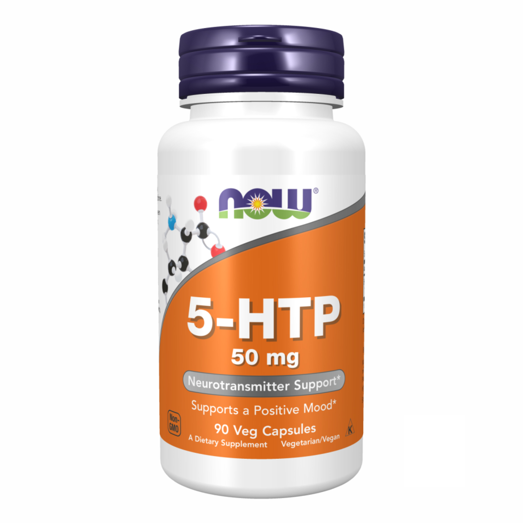 5-HTP, Now Foods 5-HTP, 50 мг, 90 вегетаріанських капсул