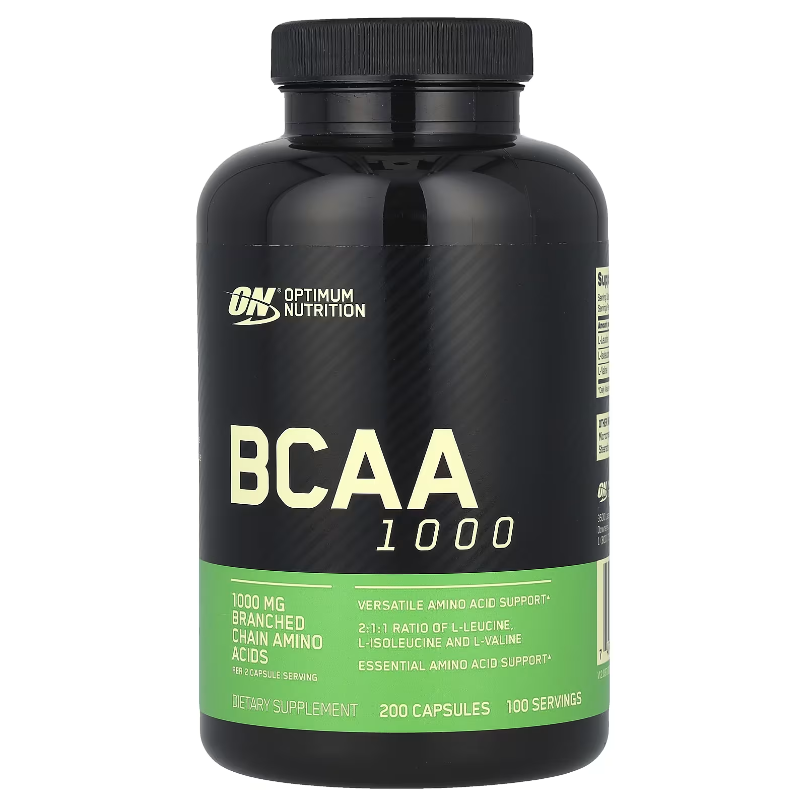 Комплекс амінокислот BCAA, Optimum Nutrition BCAA 1000, 200 капсул