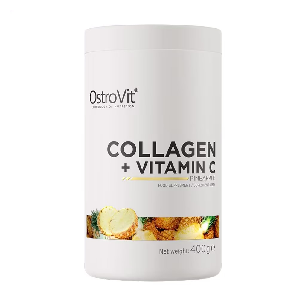 Колаген з вітаміном C, OstroVit Collagen + Vitamin C, 400 г (Ананас)