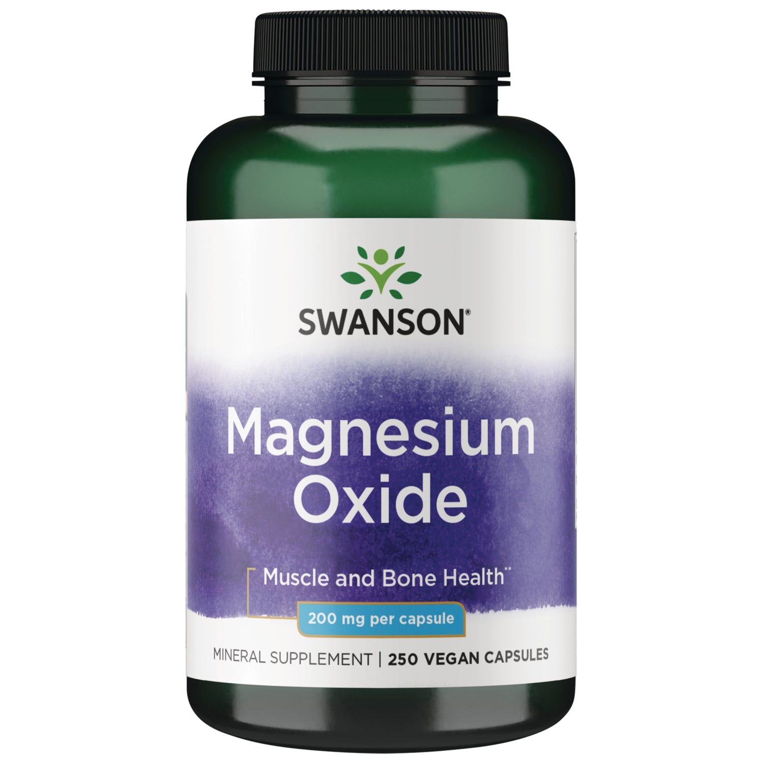 Оксид магнію, Swanson Magnesium Oxide, 200 мг, 250 капсул