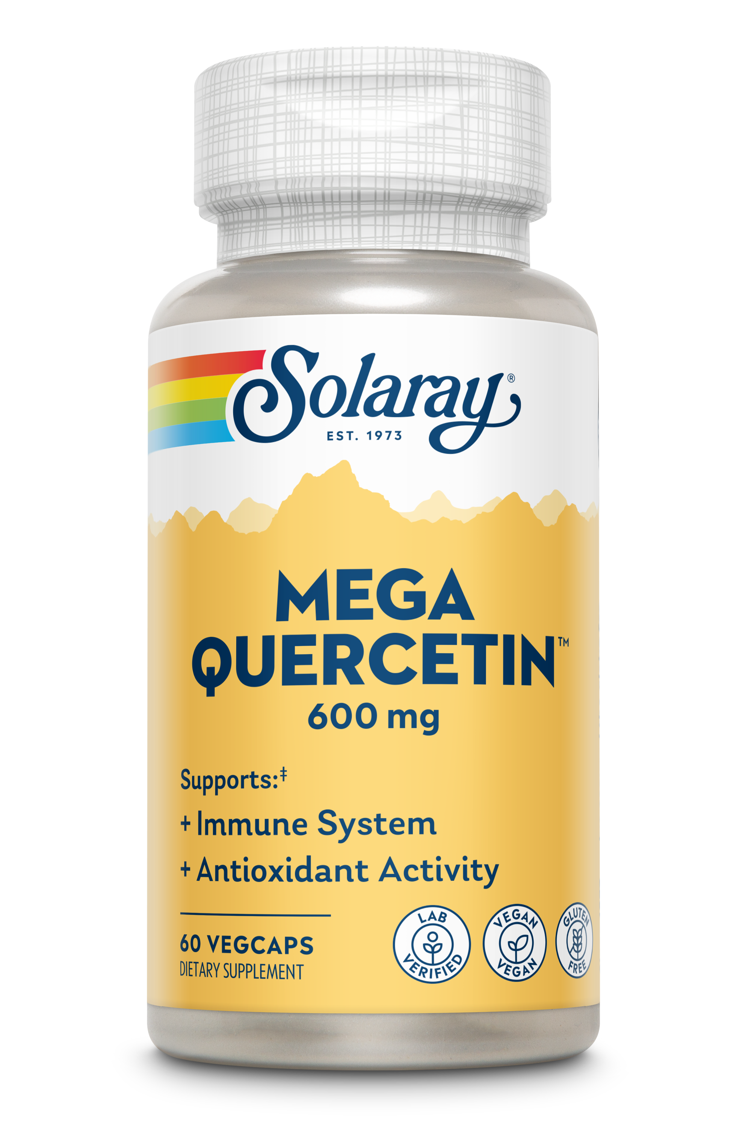 Кверцетин, Solaray Mega Quercetin, 600 мг, 60 вегетарианских капсул