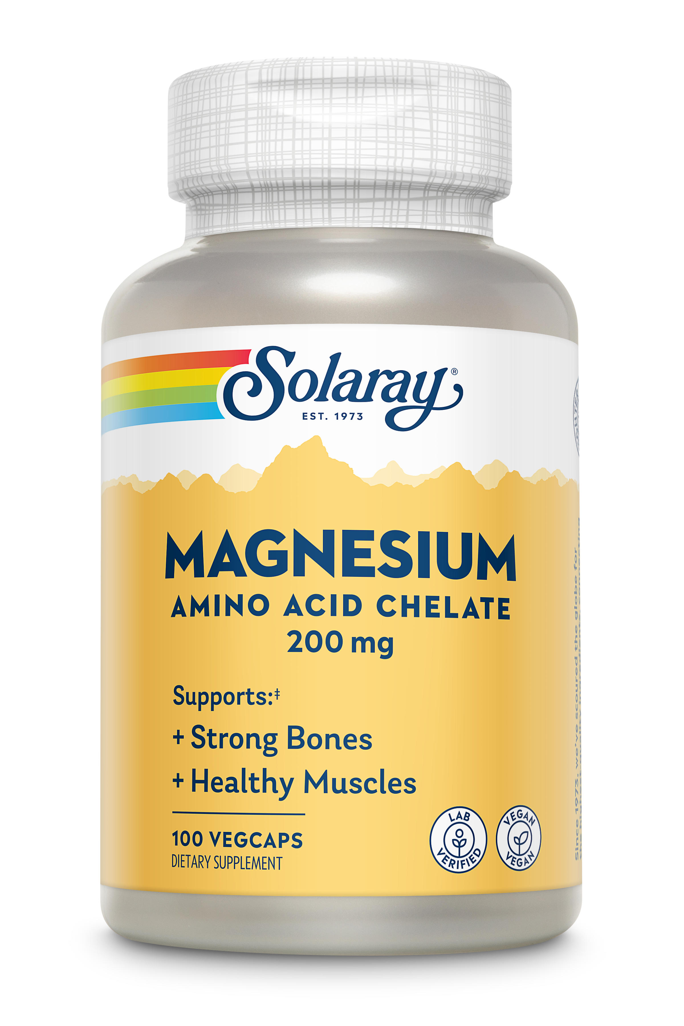 Магній, Solaray Magnesium, 200 мг, 100 вегетаріанських капсул