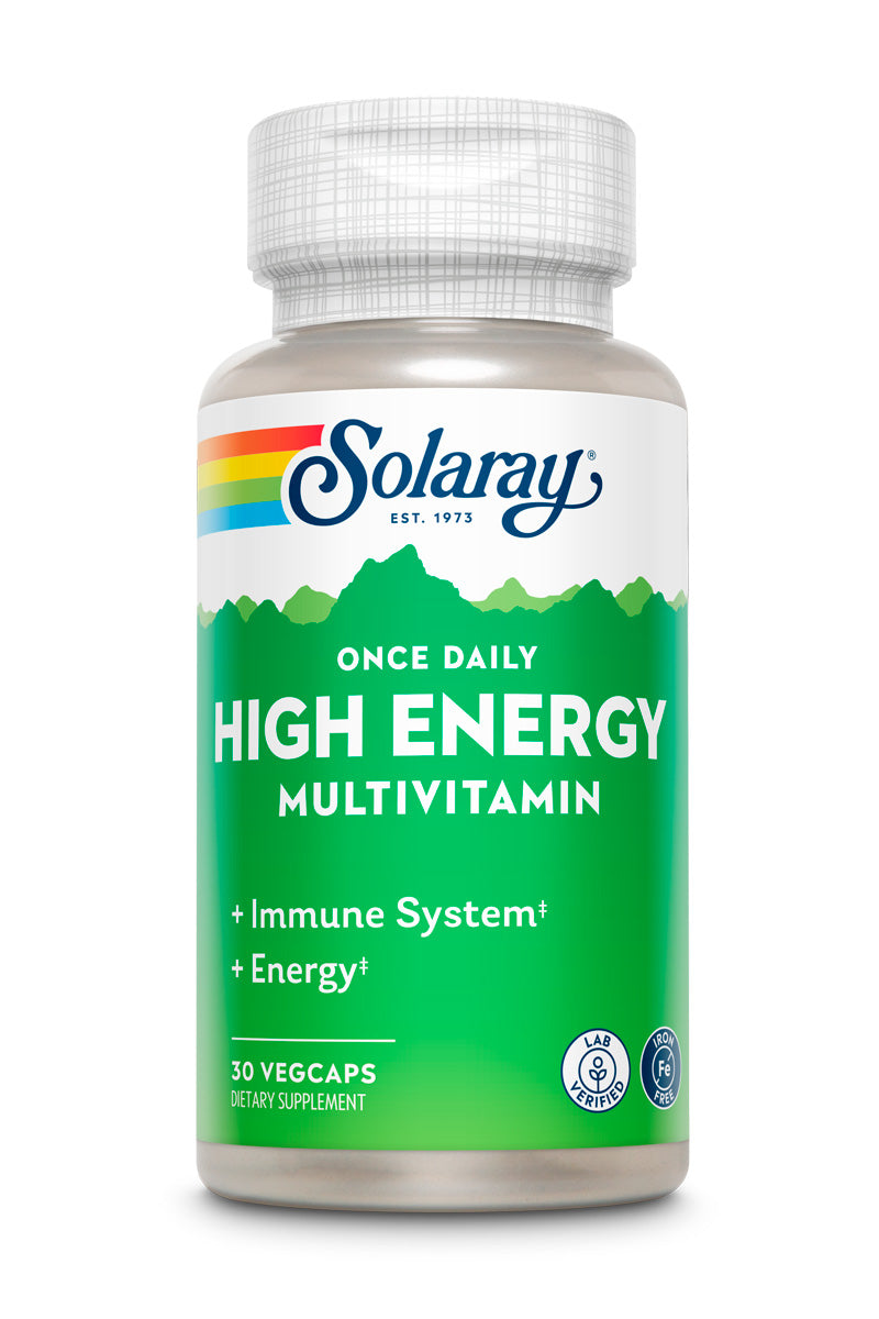 Мультивітаміни без заліза, Solaray Once Daily High Energy Iron-Free, 30 вегетаріанських капсул