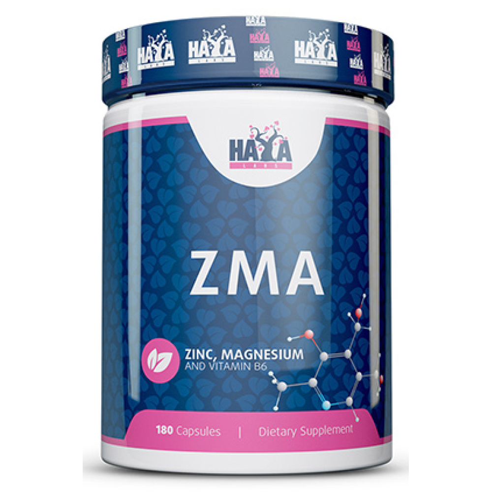 ZMA (цинк, магній та вітамін B6), Haya Labs ZMA, 180 капсул