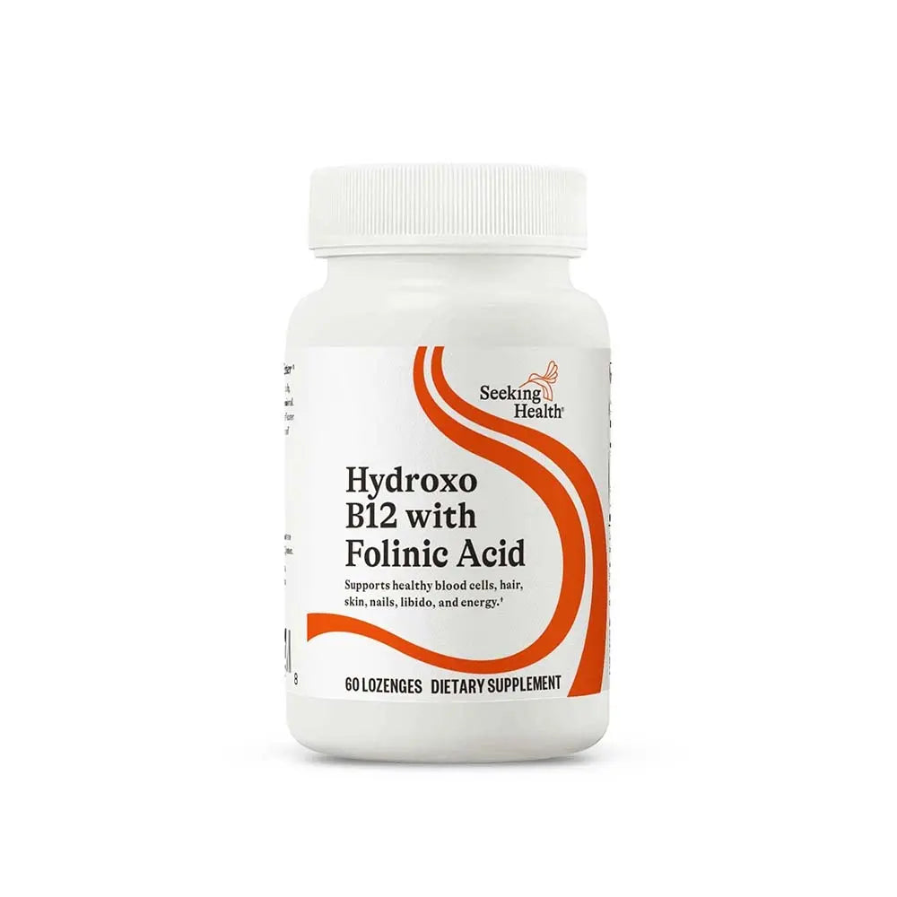 Вітамін B12 та Фолієва кислота, Hydroxo B12 With Folinic Acid, Seeking Health, 60 жувальних таблеток