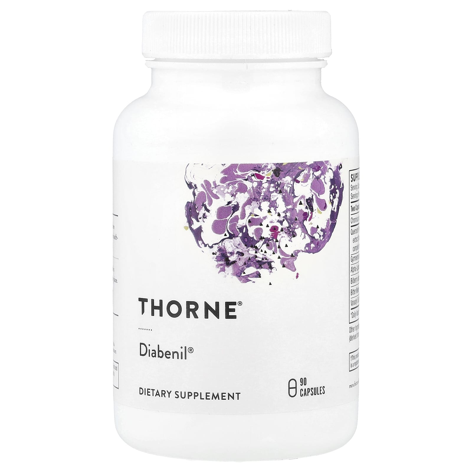 Підтримка рівня цукру в крові, Thorne Research Diabenil, 90 вегетаріанських капсул