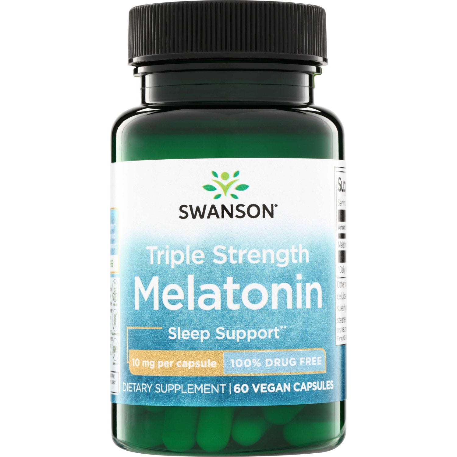 Мелатонін, Swanson Triple Strength Melatonin, 10 мг, 60 капсул