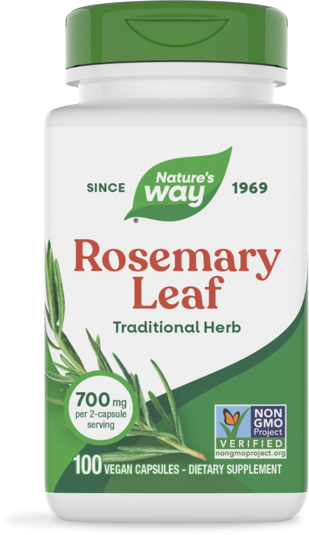 Розмарин, Nature's Way Rosemary Leaf, 350 мг, 100 вегетаріанських капсул