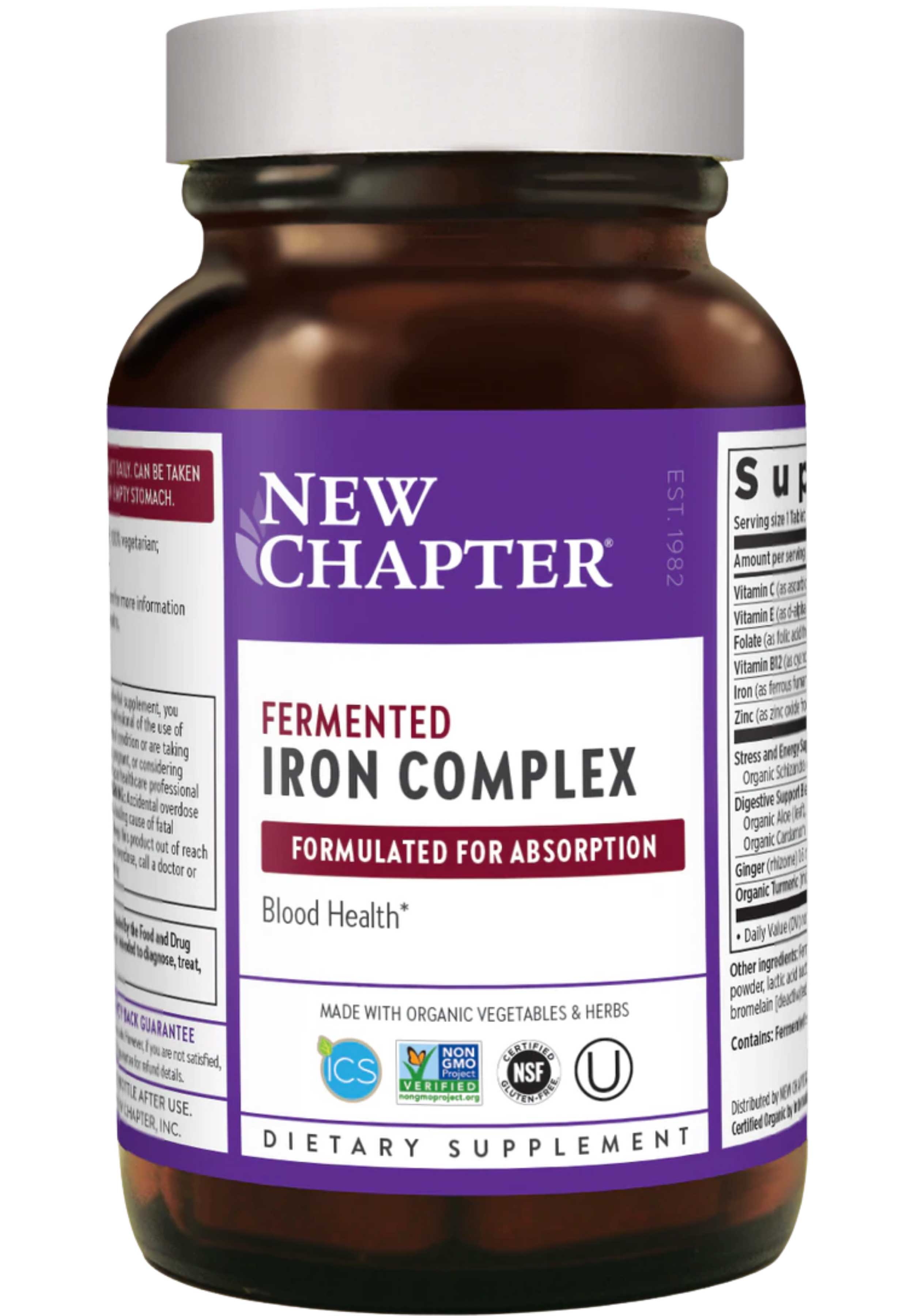 Залізо, ферментований комплекс, New Chapter Fermented Iron Complex, 60 таблеток