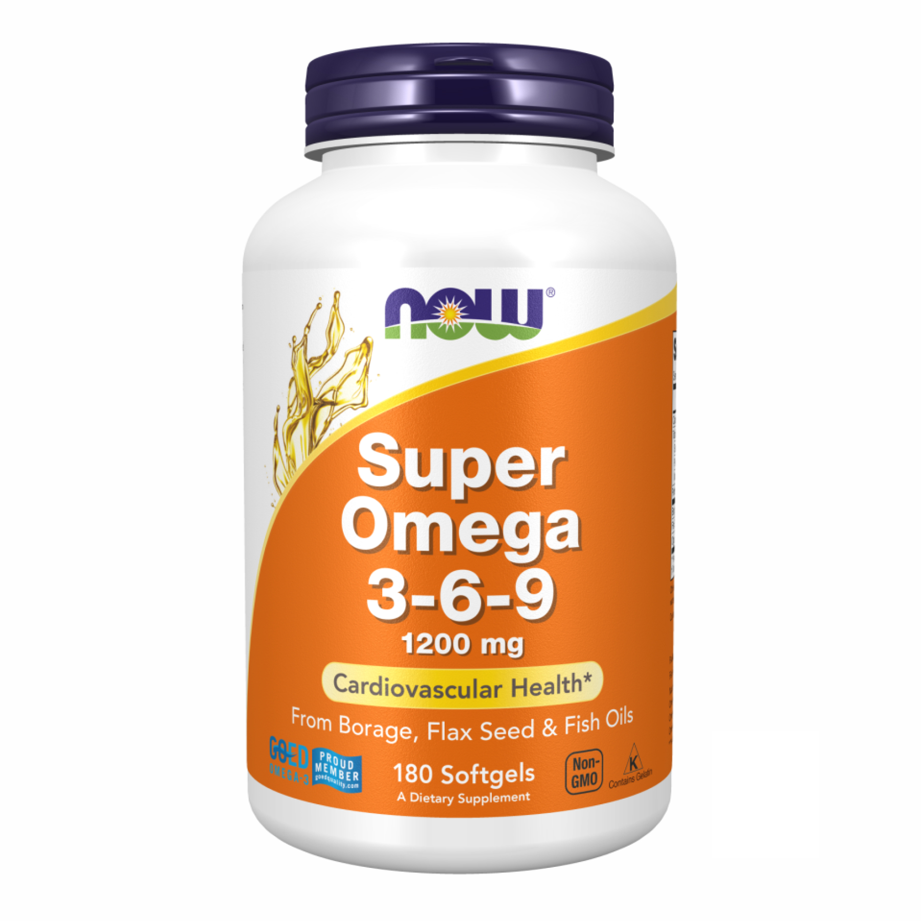Омега 3-6-9, Now Foods Super Omega 3-6-9, 1200 мг, 180 м'яких капсул