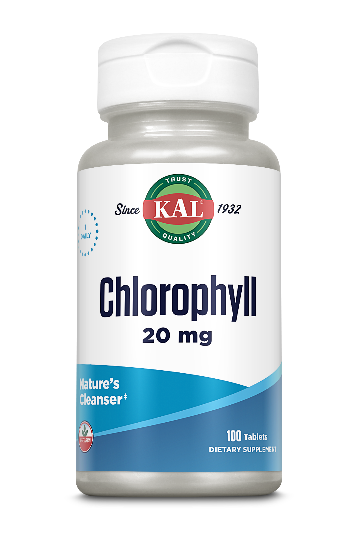 Хлорофіл для детоксикації, Kal Chlorophyll, 20 мг, 100 таблеток