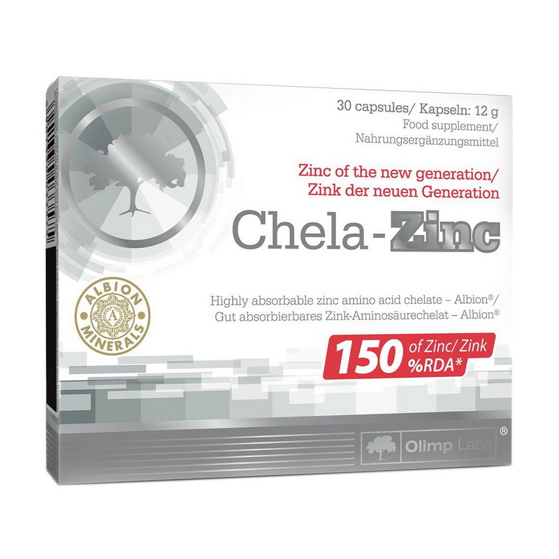 Цинк у хелатній формі, Olimp Nutrition Chela-Zinc, 30 капсул