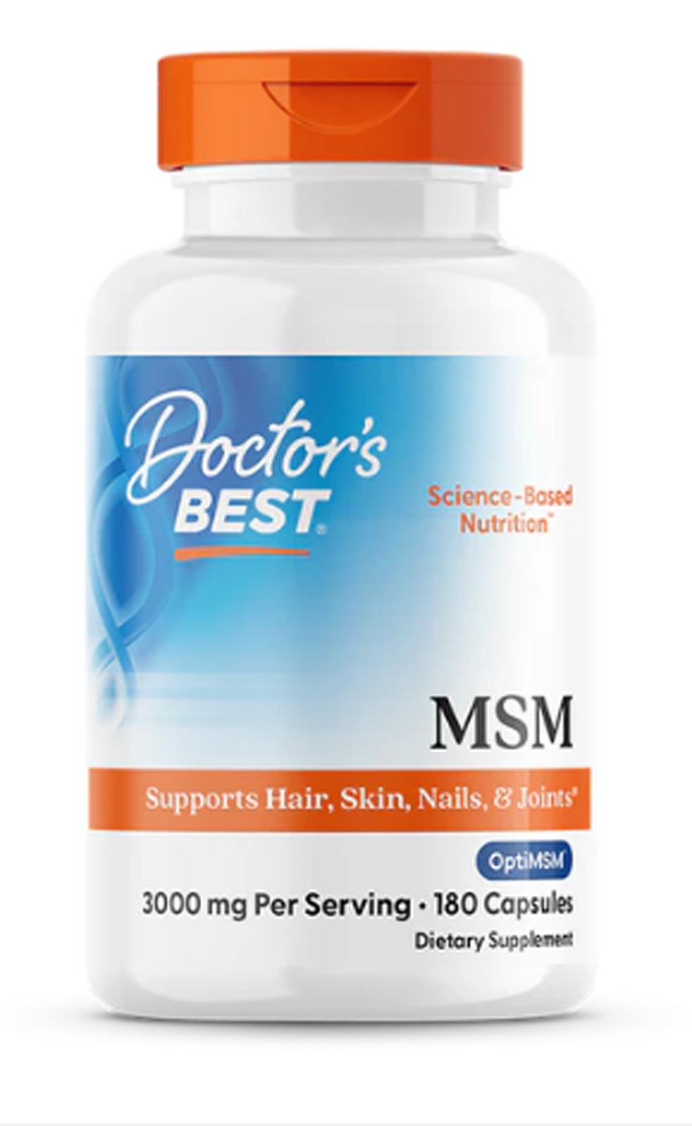 Метилсульфонілметан (МСМ), Doctor's Best MSM with OptiMSM, 1000 мг, 180 капсул