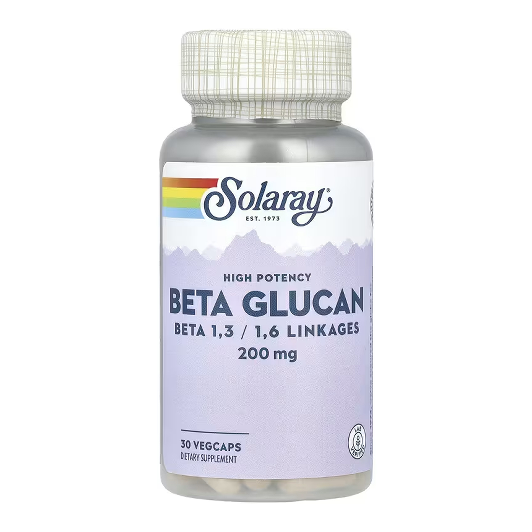 Бета-глюкан, Solaray High Potency Beta Glucan, 200 мг, 30 вегетаріанських капсул